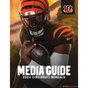 Cincinnati Bengals Media Guide 2024 NFL Team Program Cover On 12x8in Metal Sign